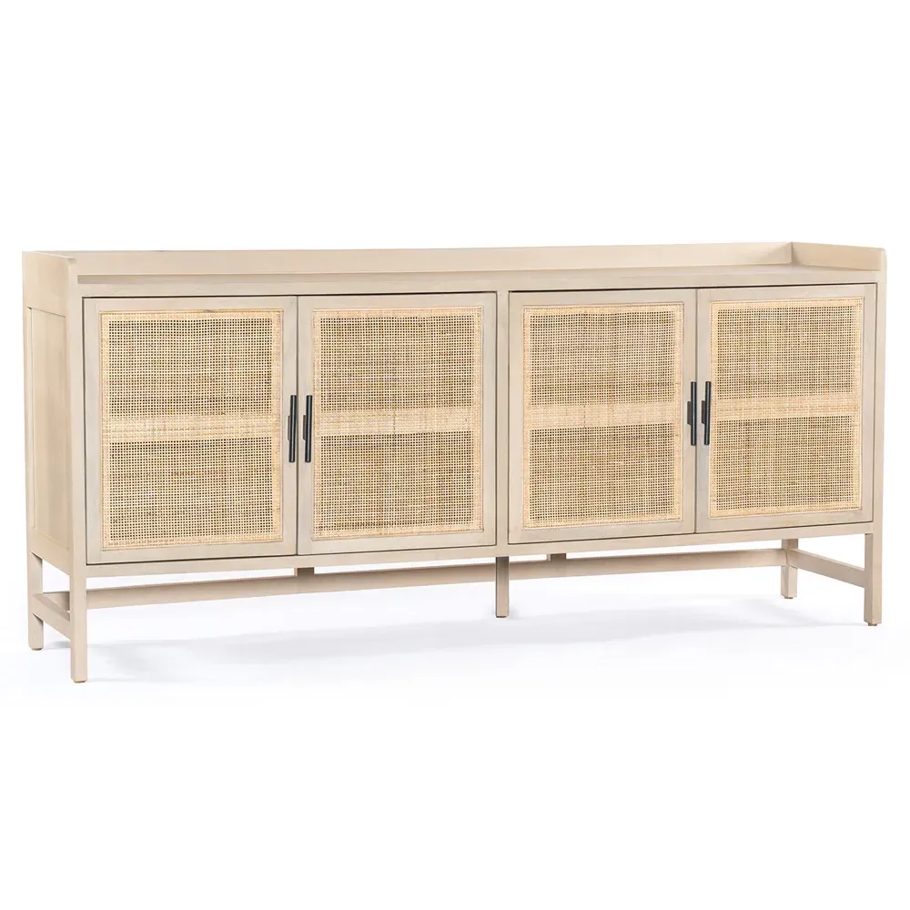 Corazon Woven Cane Sideboard - Brown, Mango Wood