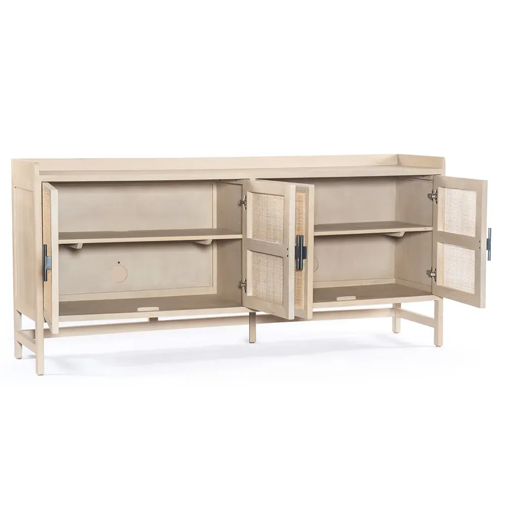 Corazon Woven Cane Sideboard - Brown, Mango Wood