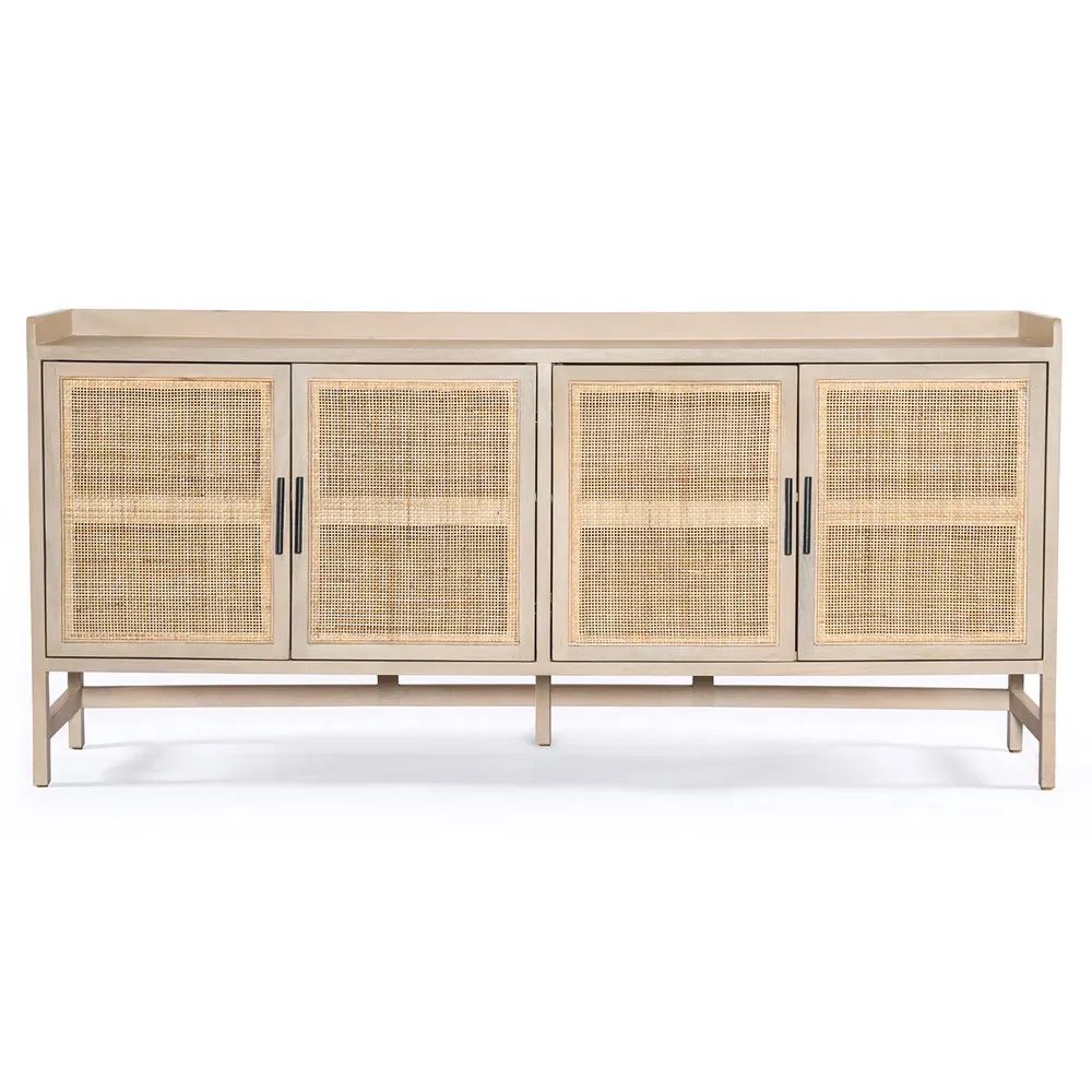 Corazon Woven Cane Sideboard - Brown, Mango Wood