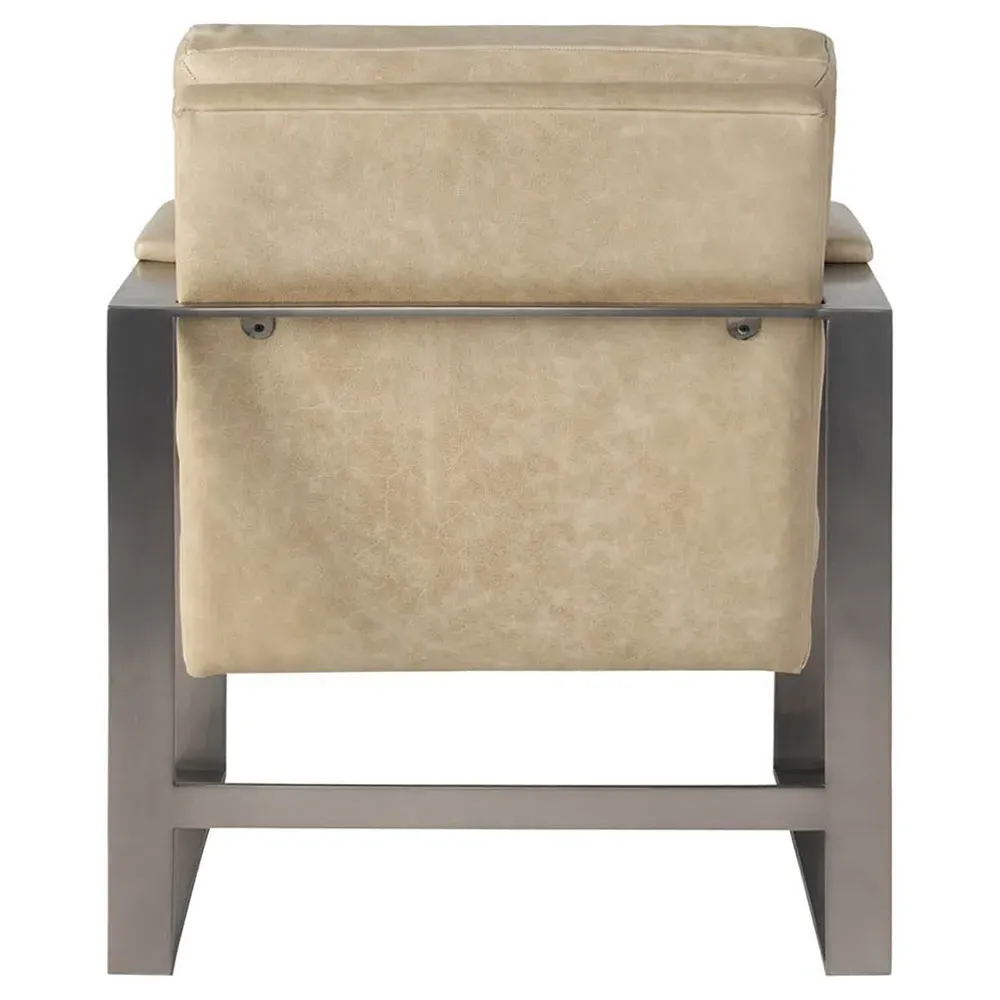 Corby Arm Chair - Beige, Leather