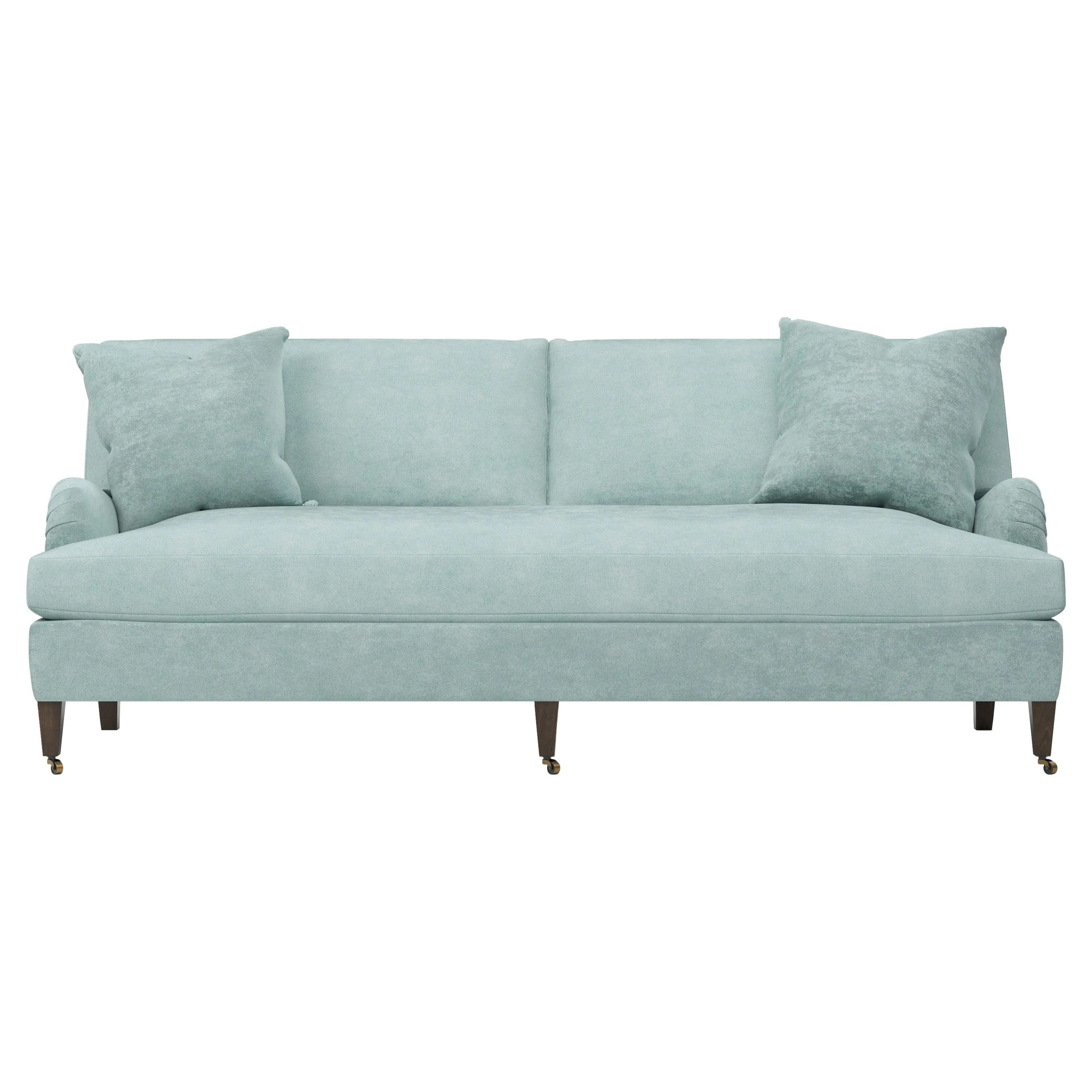 Cordelia Bench Cushion Sofa - French Blue, Velvet