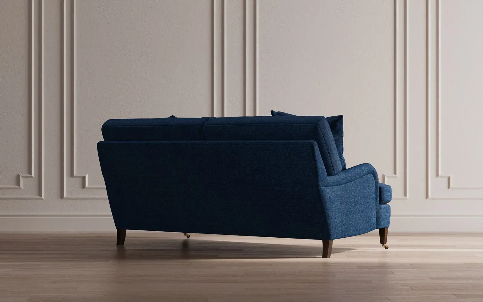 Cordelia Bench Cushion Sofa - Pale Blue, Velvet