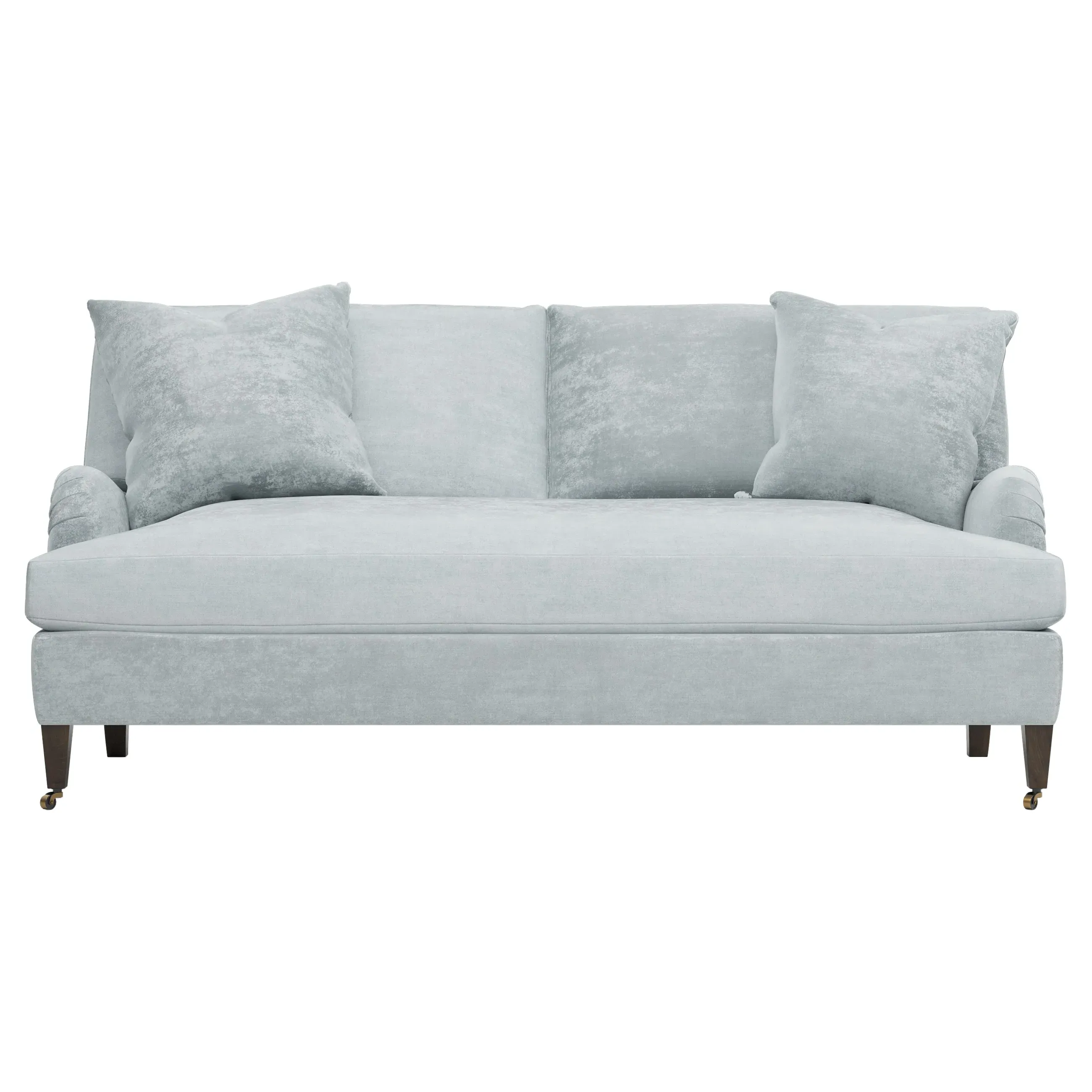 Cordelia Bench Cushion Sofa - Pale Blue, Velvet