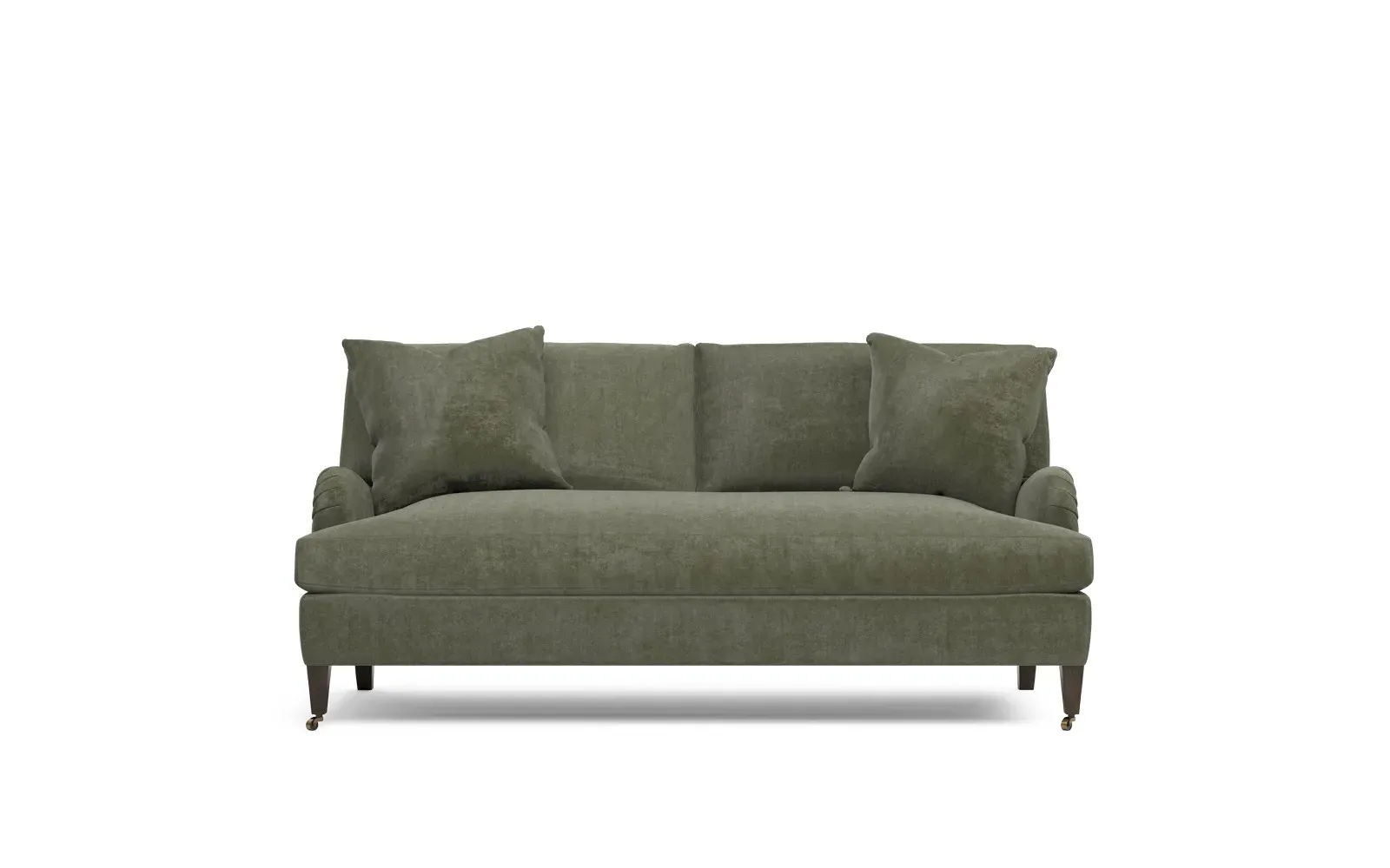 Cordelia Bench Cushion Sofa - Sage Green, Velvet