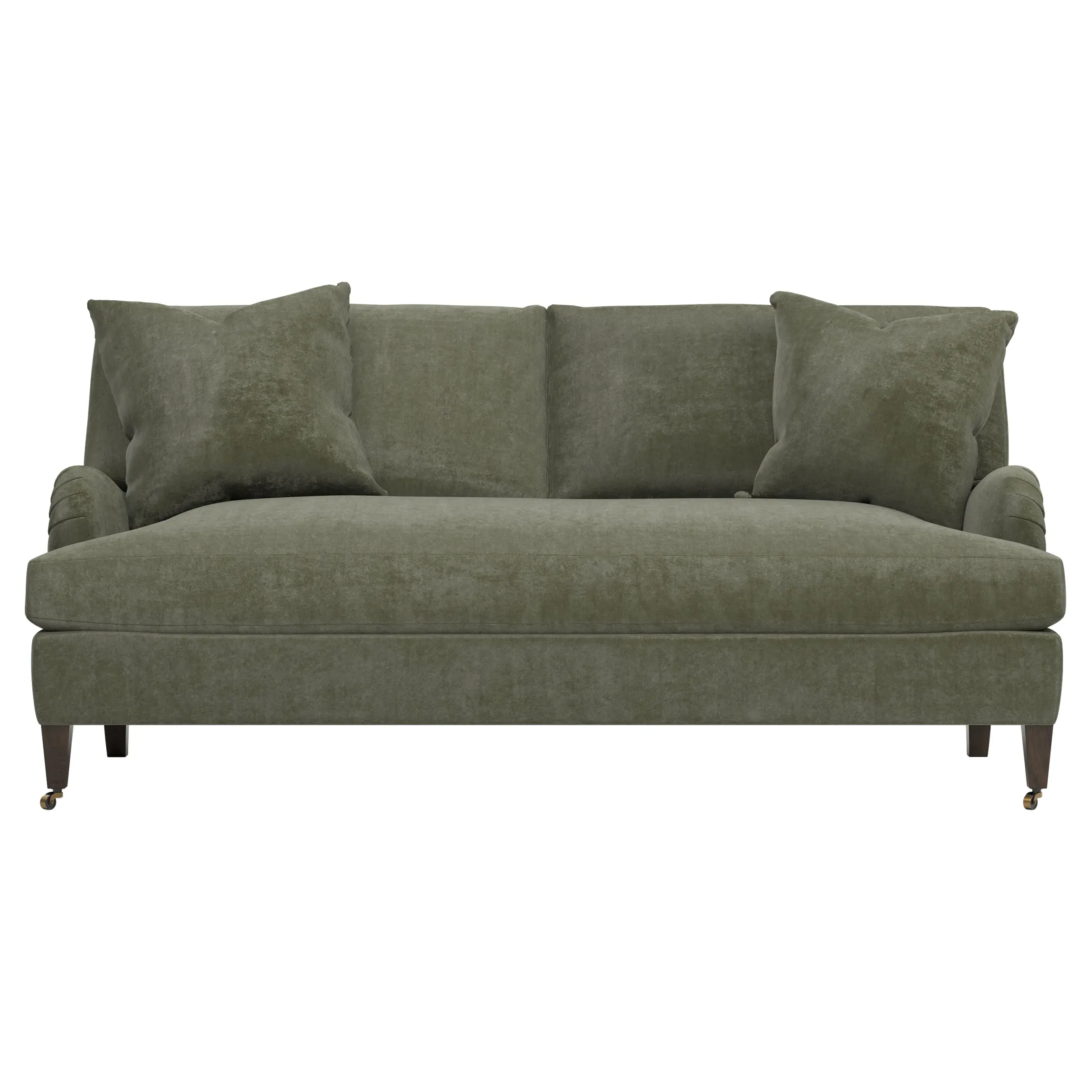Cordelia Bench Cushion Sofa - Sage Green, Velvet