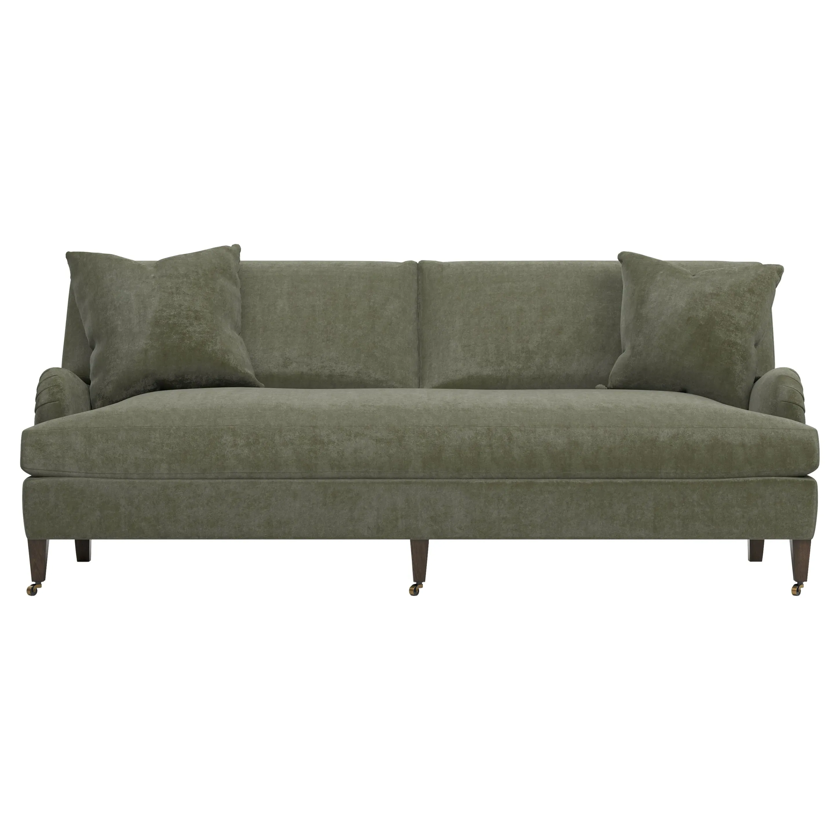 Cordelia Bench Cushion Sofa - Sage Green, Velvet