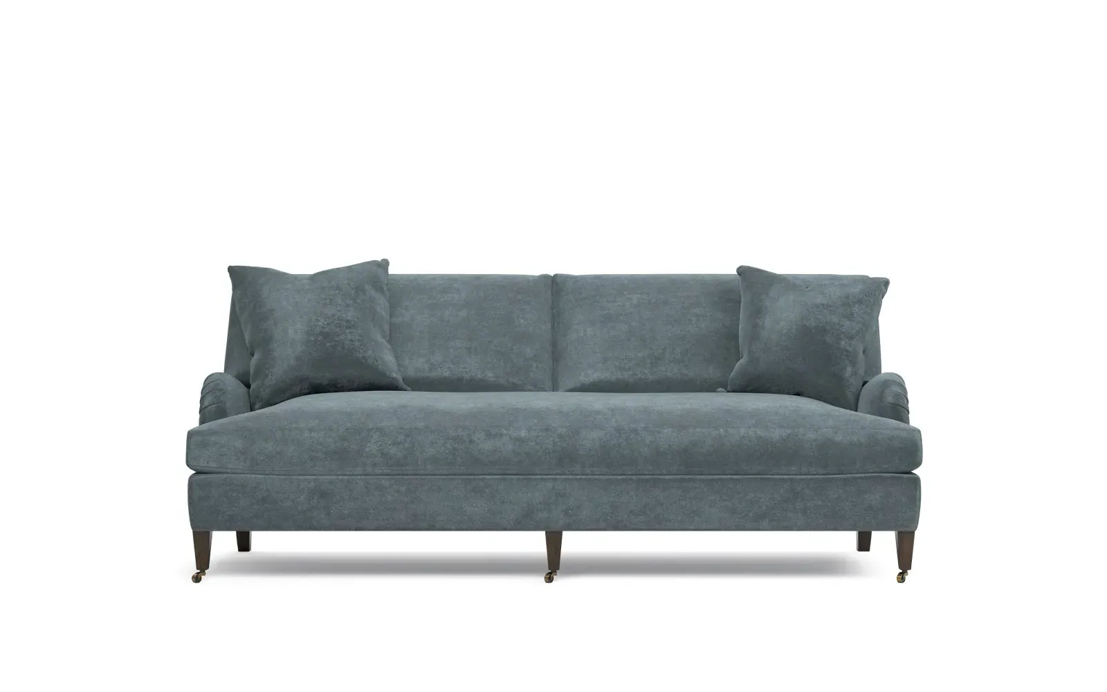 Cordelia Bench Cushion Sofa - Slate Blue, Velvet