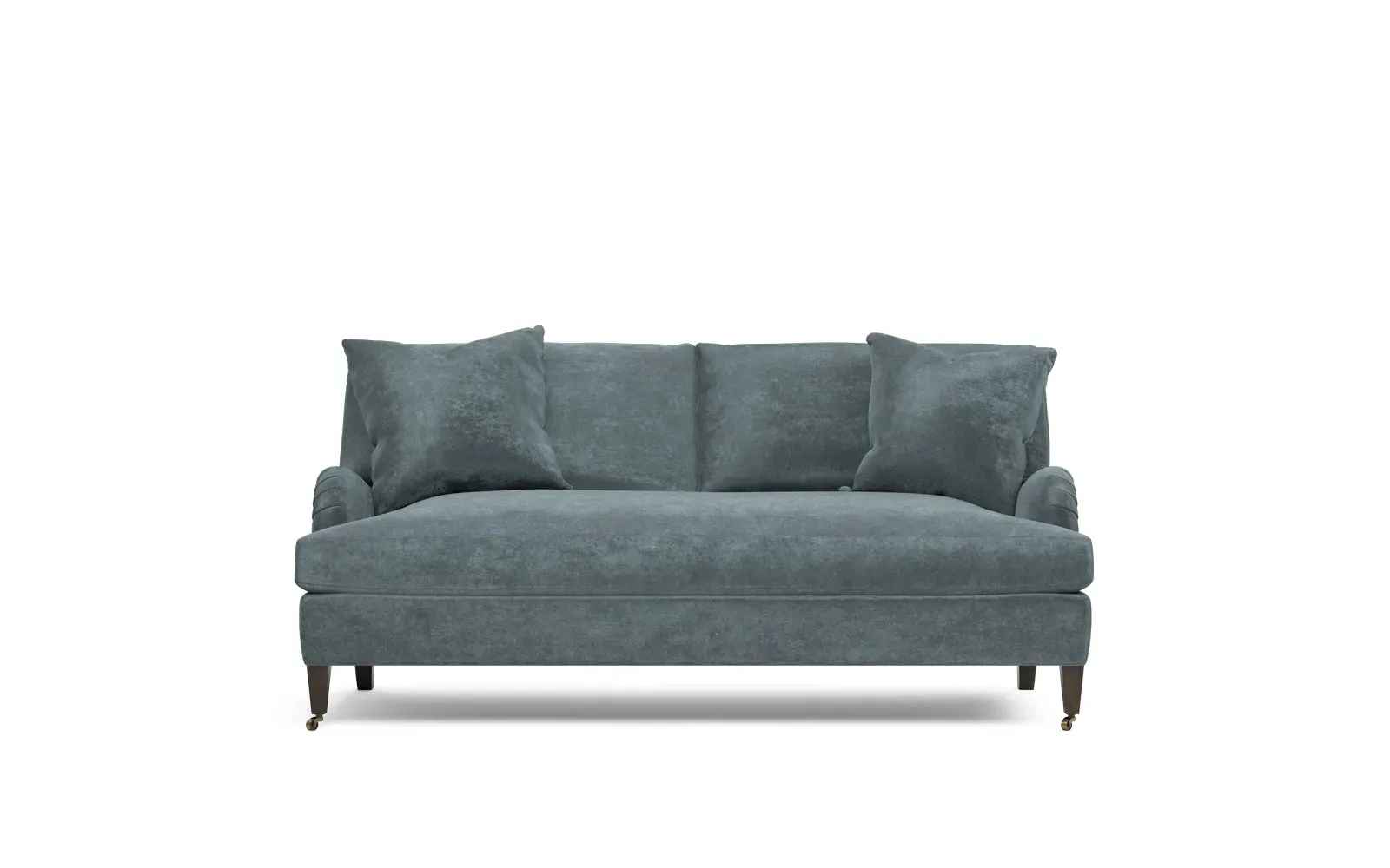 Cordelia Bench Cushion Sofa - Slate Blue, Velvet