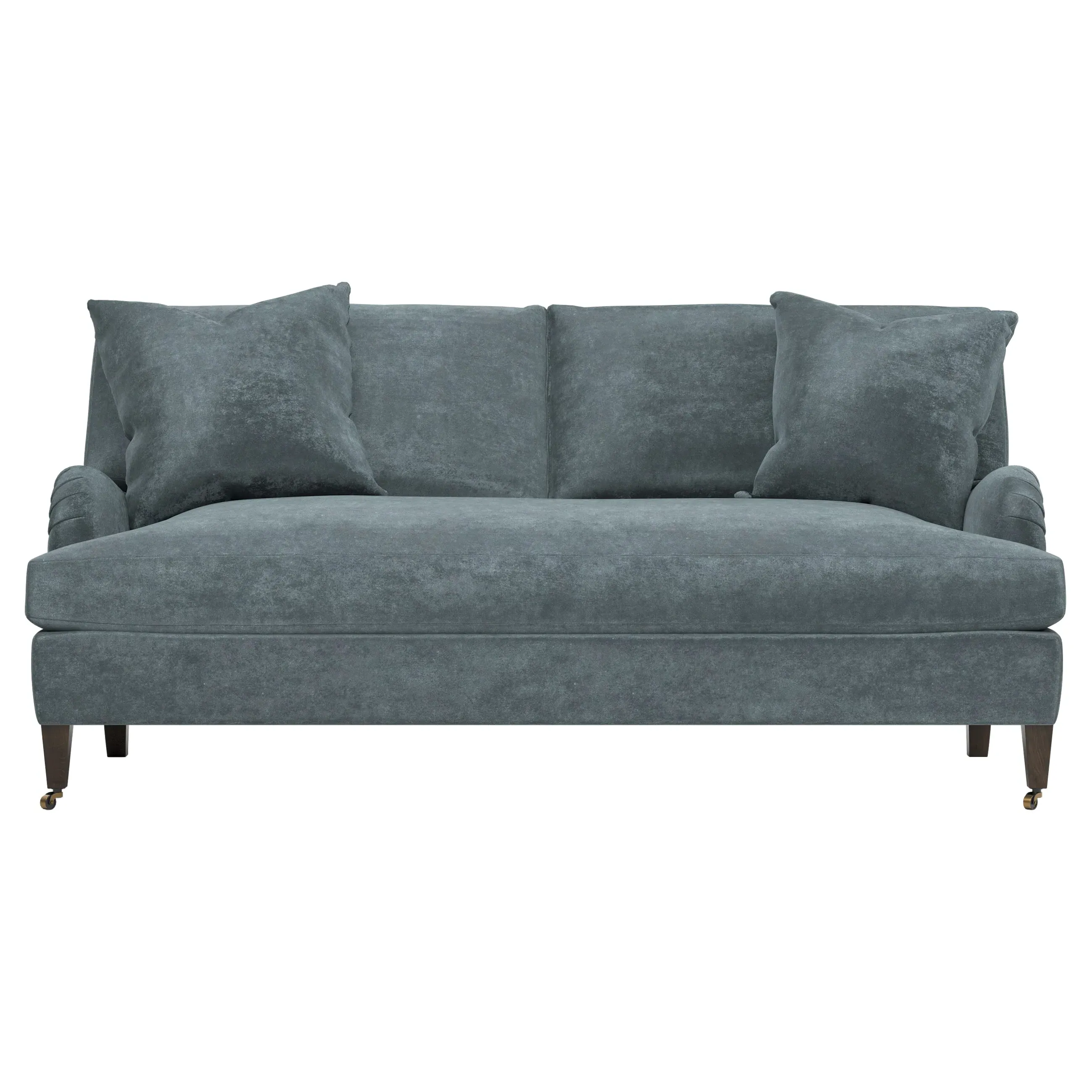 Cordelia Bench Cushion Sofa - Slate Blue, Velvet