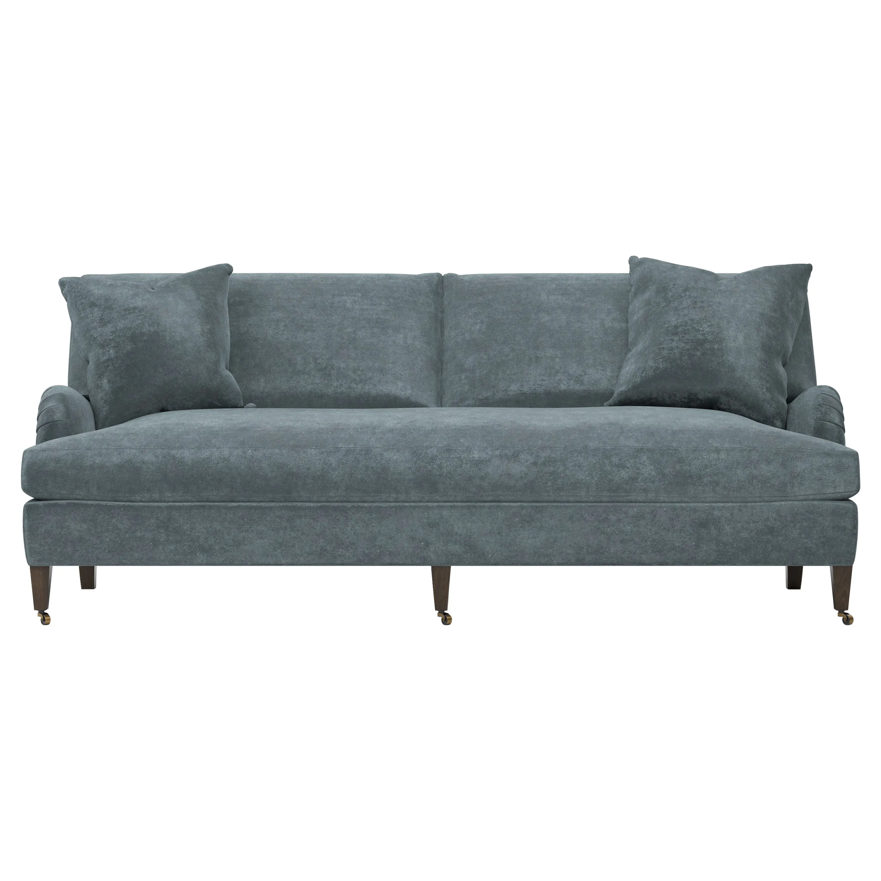 Cordelia Bench Cushion Sofa - Slate Blue, Velvet