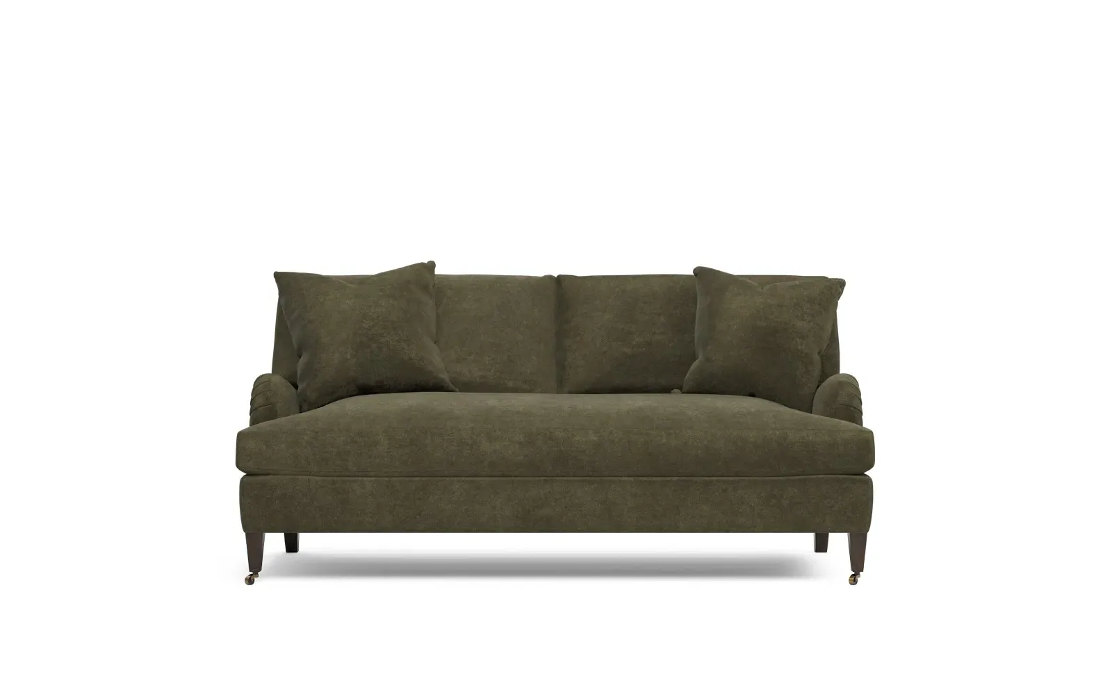 Cordelia Bench Cushion Sofa - Tuscan Olive, Velvet