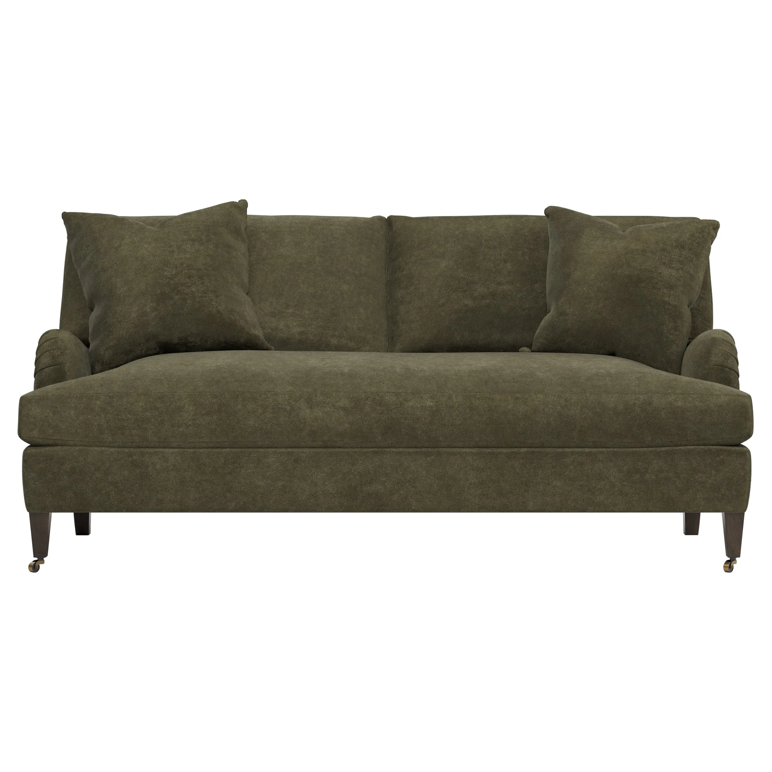 Cordelia Bench Cushion Sofa - Tuscan Olive, Velvet
