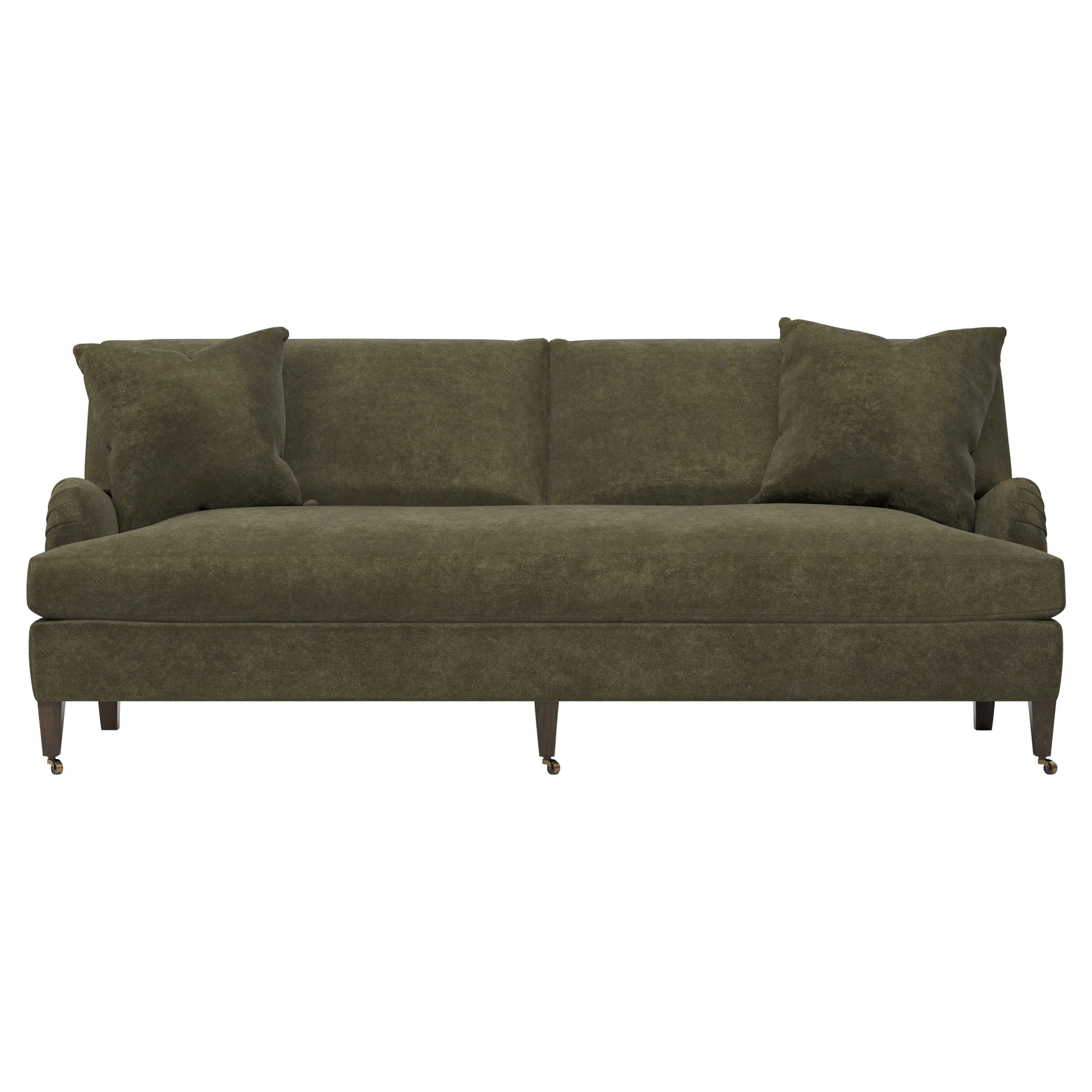 Cordelia Bench Cushion Sofa - Tuscan Olive, Velvet