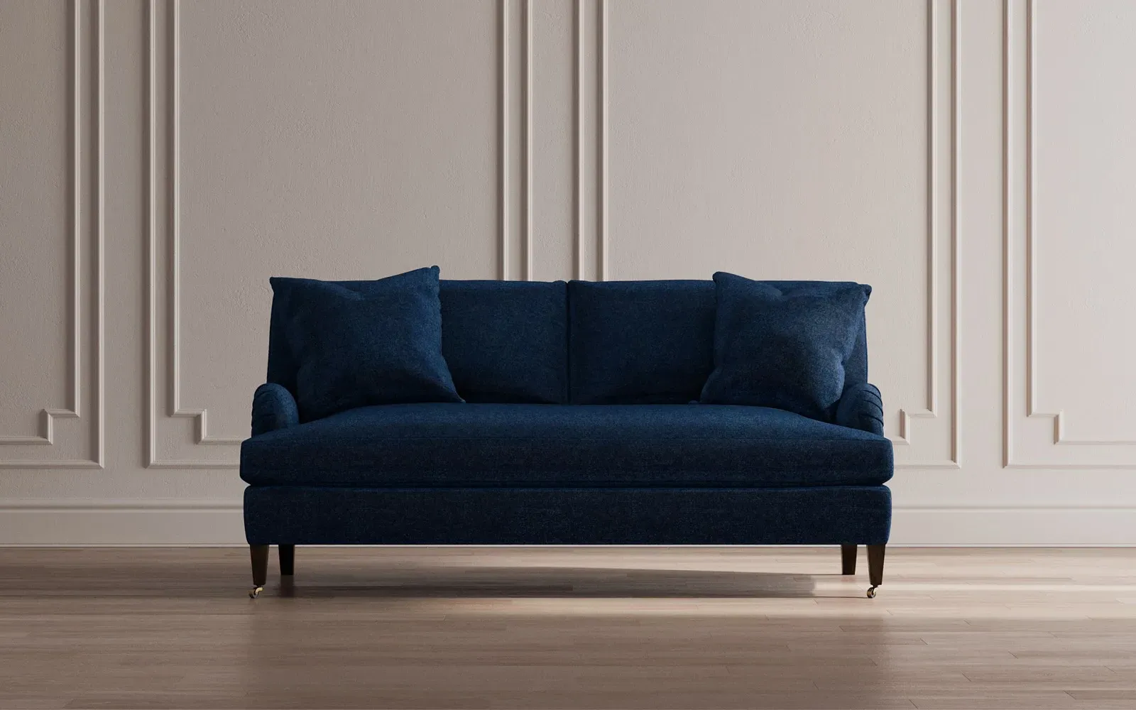 Cordelia Bench Cushion Sofa - Wheat, Velvet