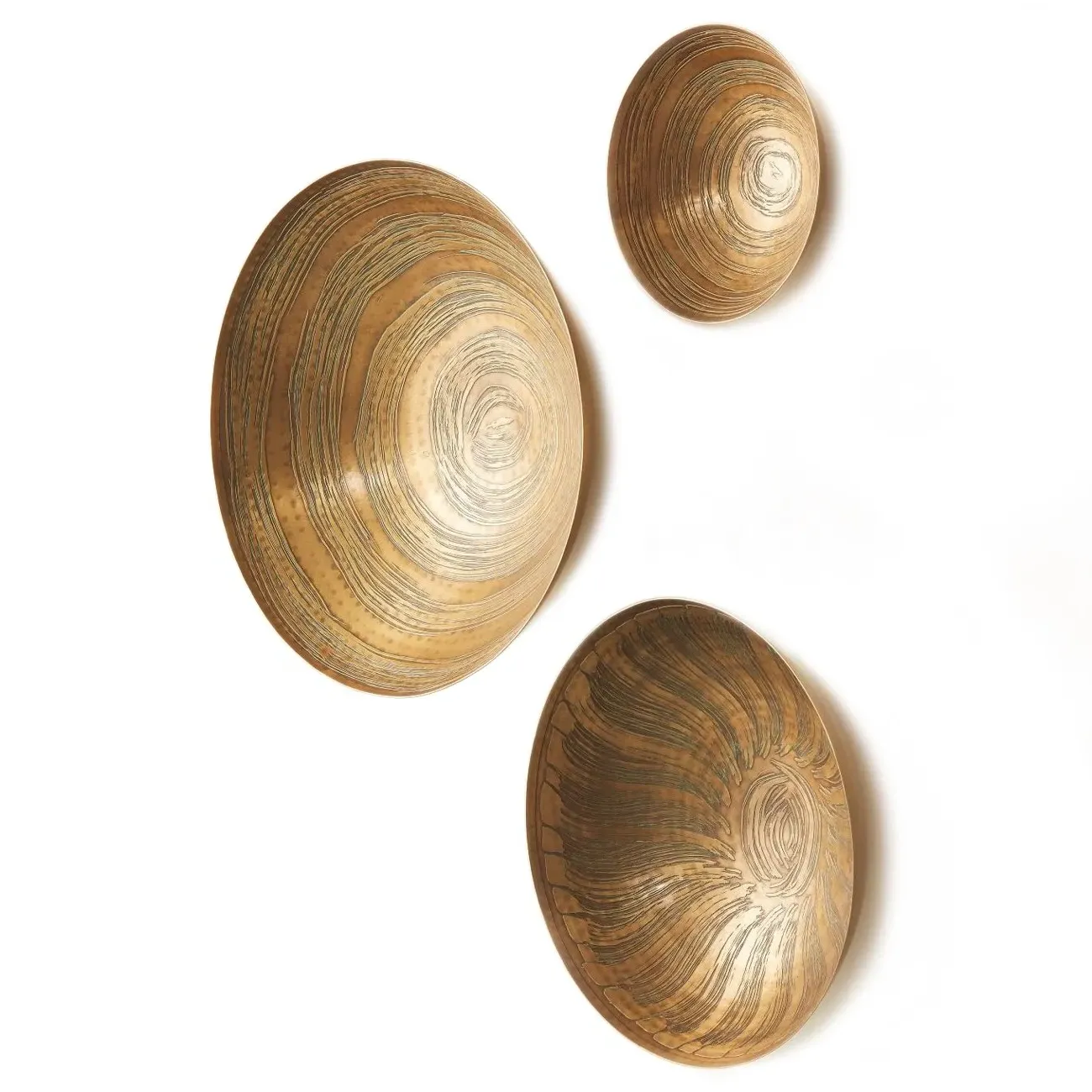 Cordelia Bowl Wall Decor Set of 3 - Antique Brass image