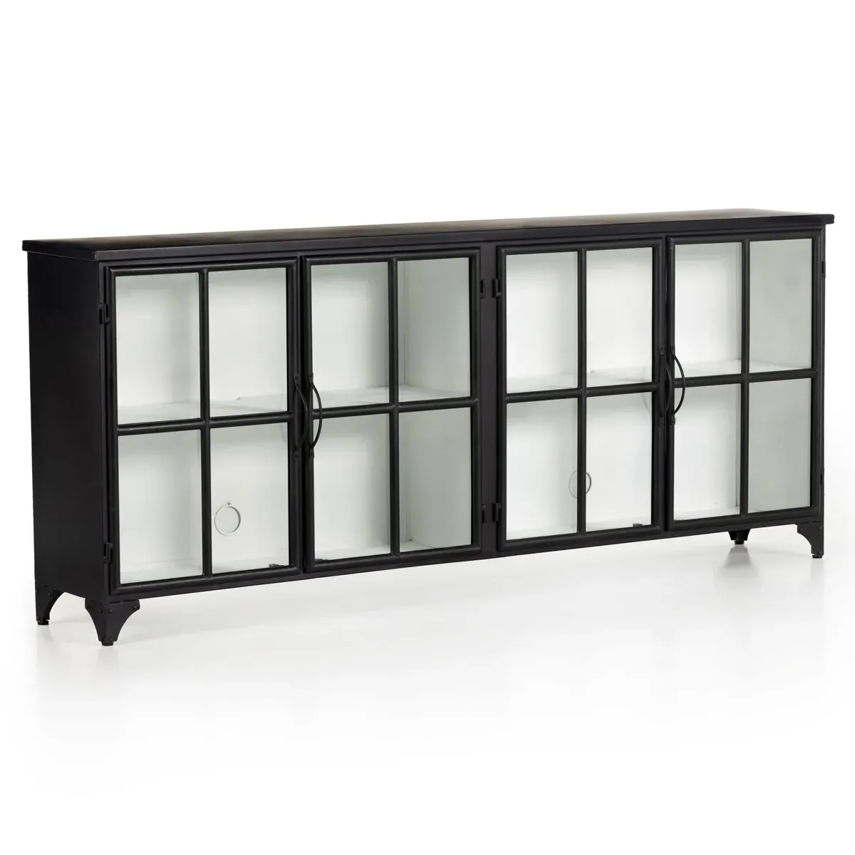 Corden Windowpane Sideboard - Black, Iron