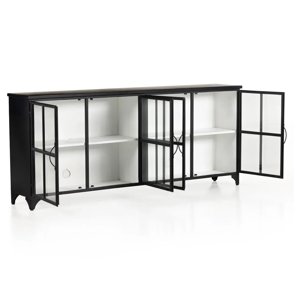 Corden Windowpane Sideboard - Black, Iron