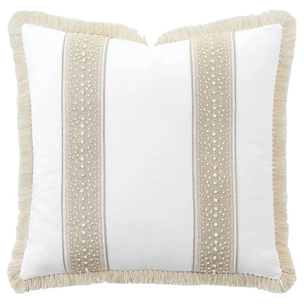 Corentin Square Throw Pillow - White, Cotton image