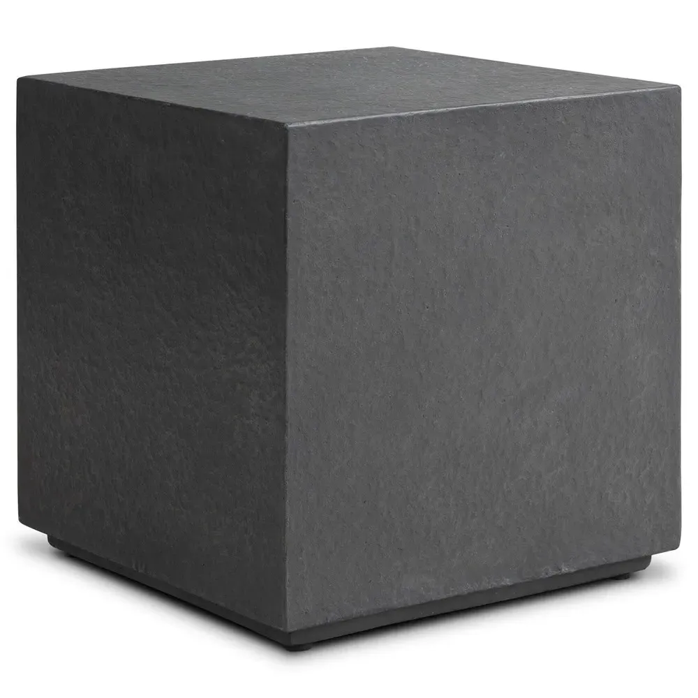 Corey Rectangular Outdoor Block End Table - Grey, Concrete