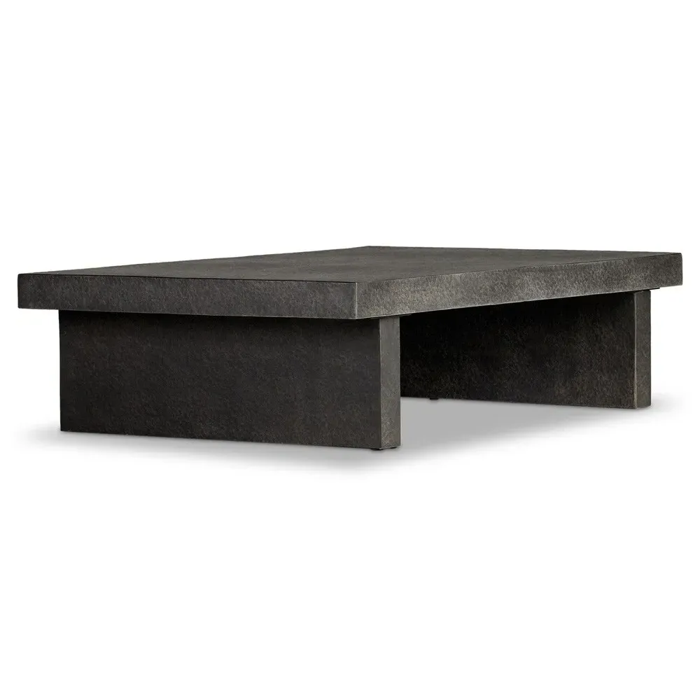 Corey Rectangular Outdoor Coffee Table - Grey, Concrete