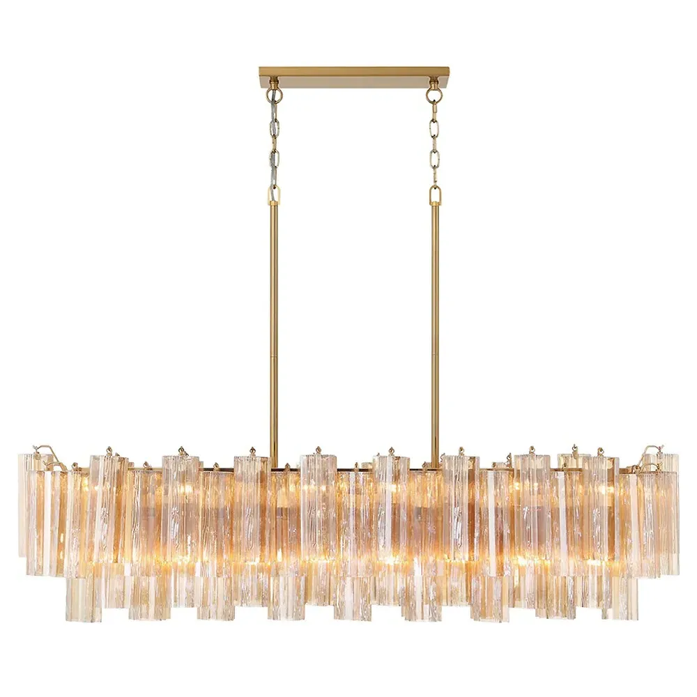 Corin 14 Light Linear Chandelier - Aged Brass, Steel image