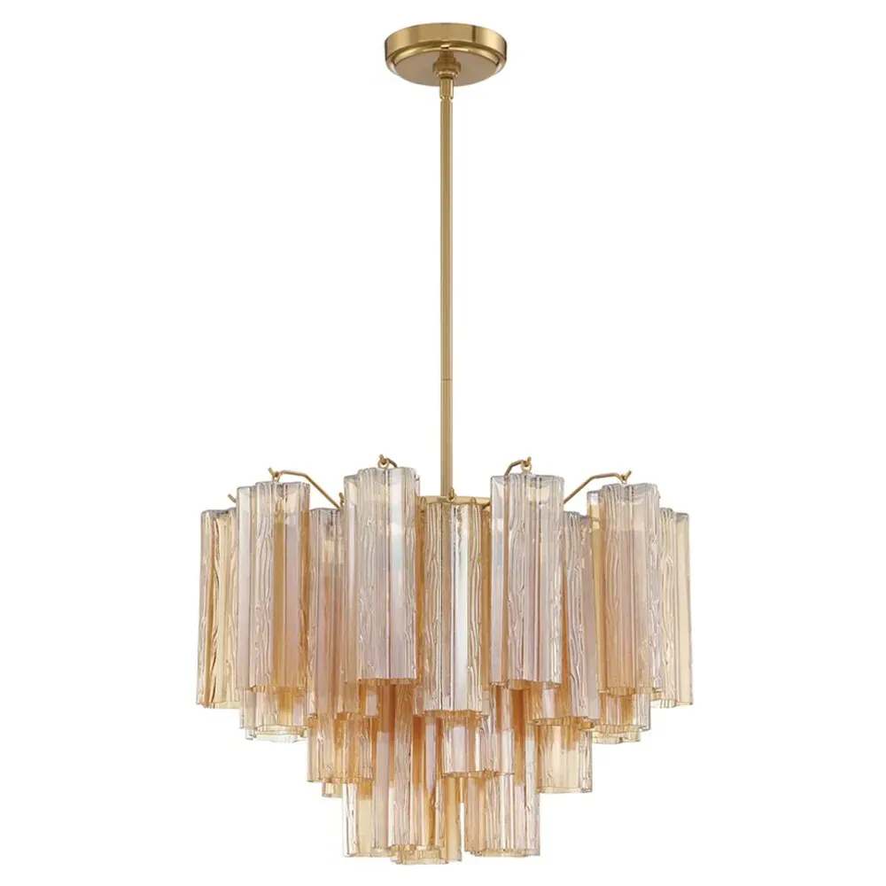 Corin 6 Light Chandelier - Aged Brass, Steel