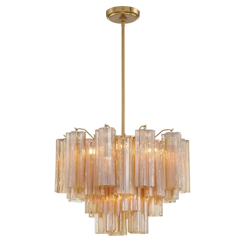 Corin 6 Light Chandelier - Aged Brass, Steel image