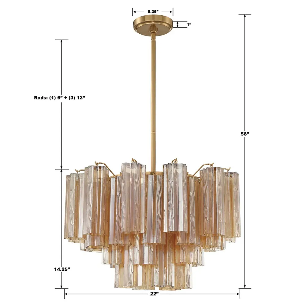Corin 9 Light Chandelier - Aged Brass, Steel