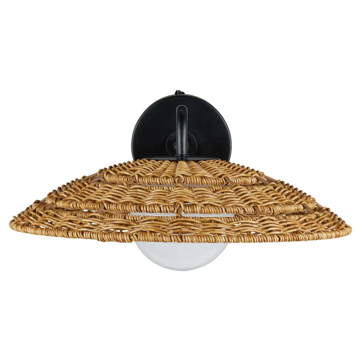 Corin Coastal Beach Outdoor Wall Sconce - Brown, Wicker