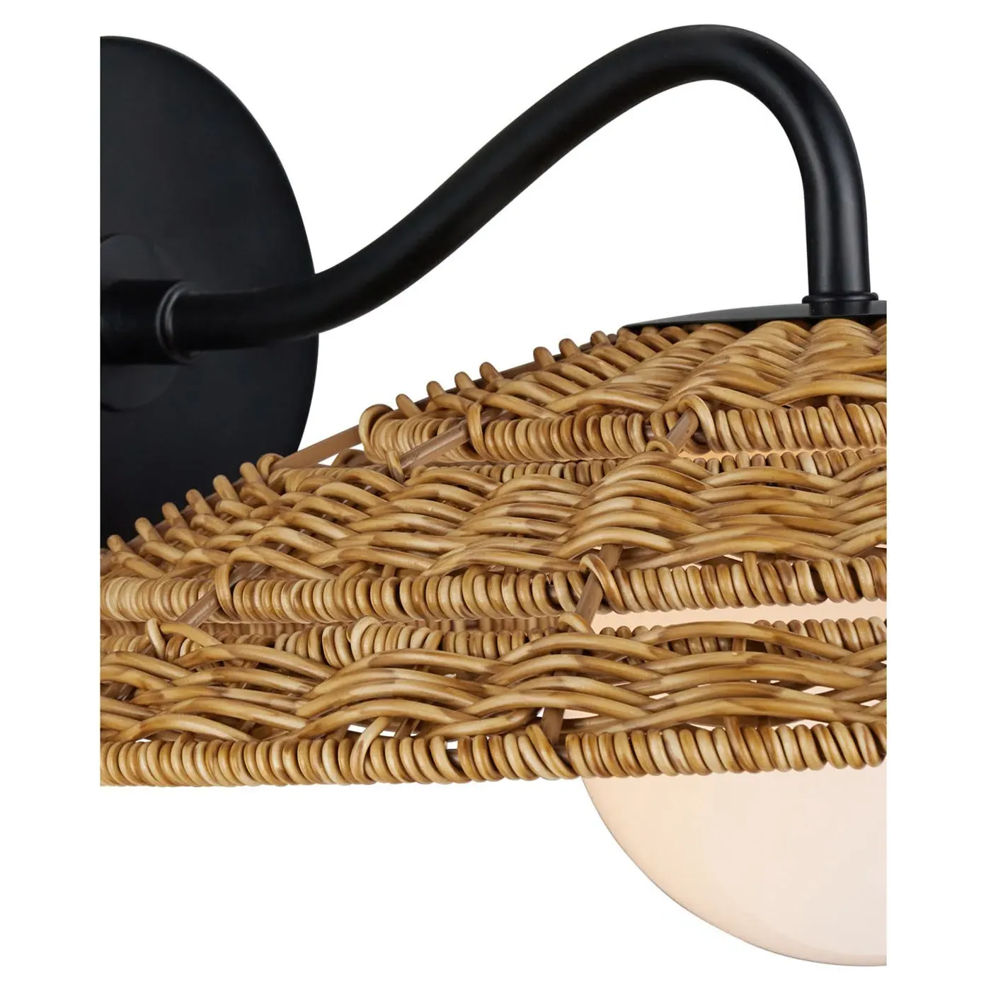 Corin Coastal Beach Outdoor Wall Sconce - Brown, Wicker