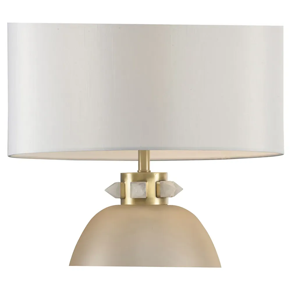 Corin Crystal Stone Collar Table Lamp - Amber, Glass