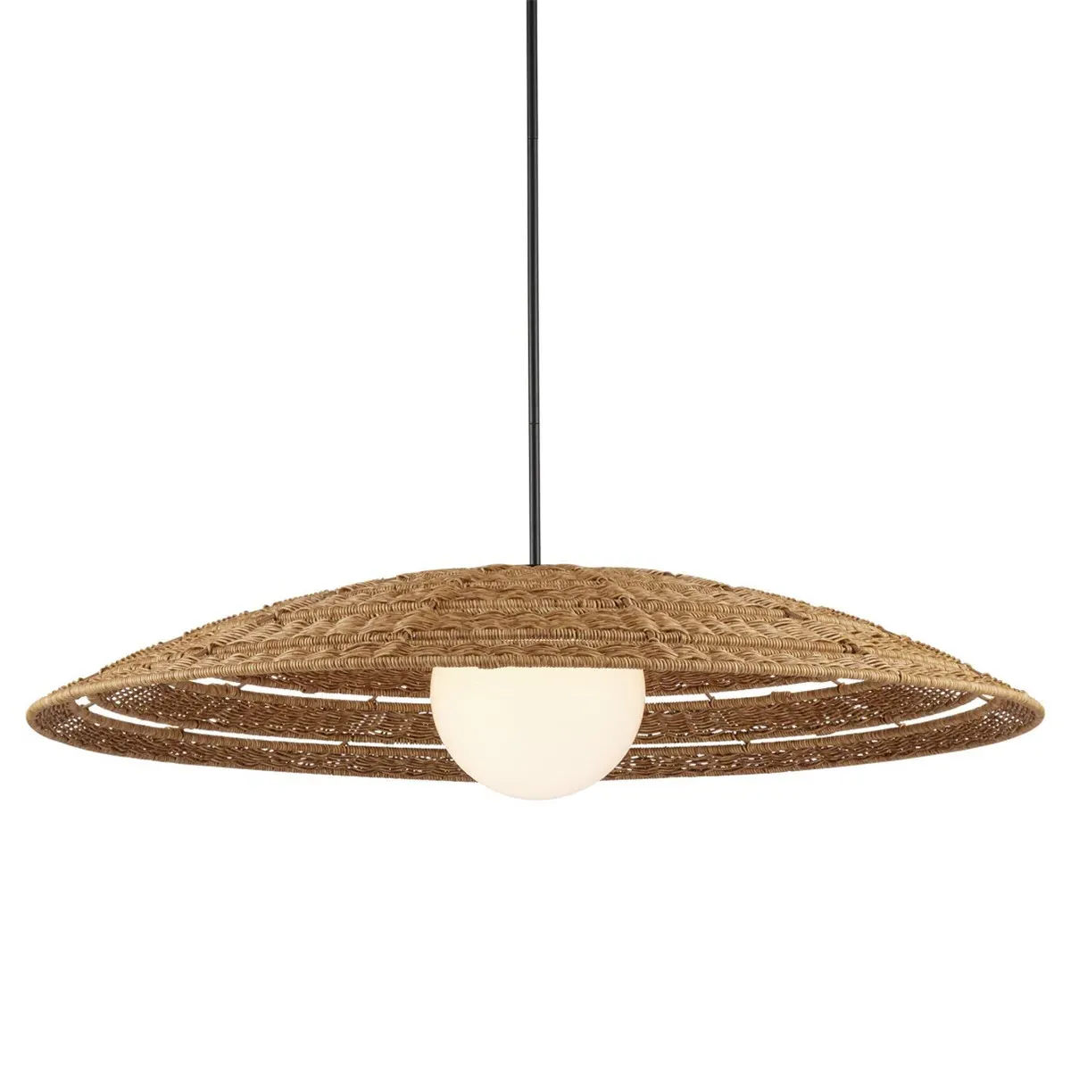 Corin Large Outdoor Pendant Light - Natural, Wicker