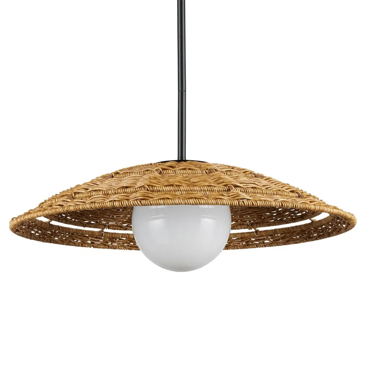 Corin Small Outdoor Pendant Light - Natural, Wicker