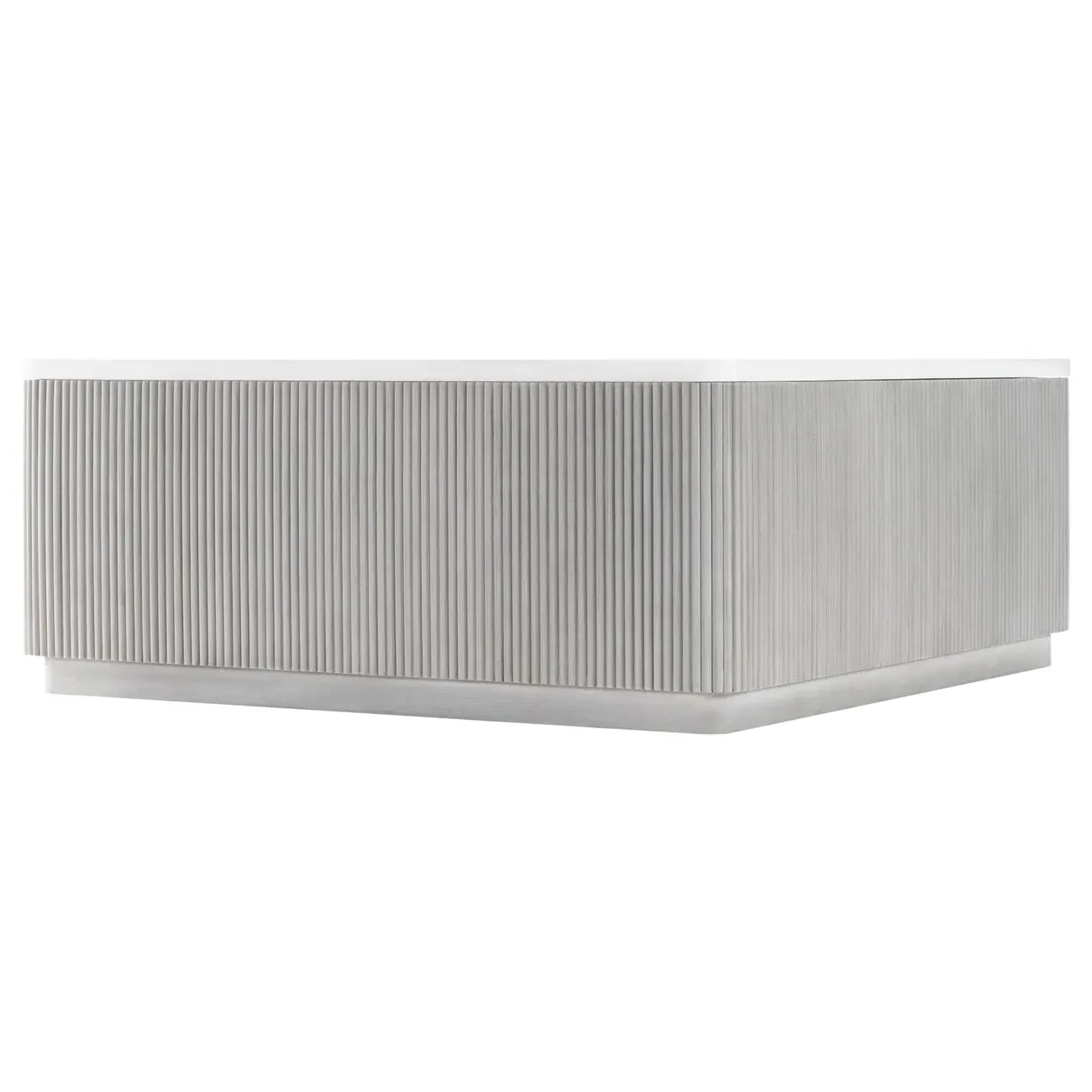 Corin Square Coffee Table with Casters - White, Gmelina Wood