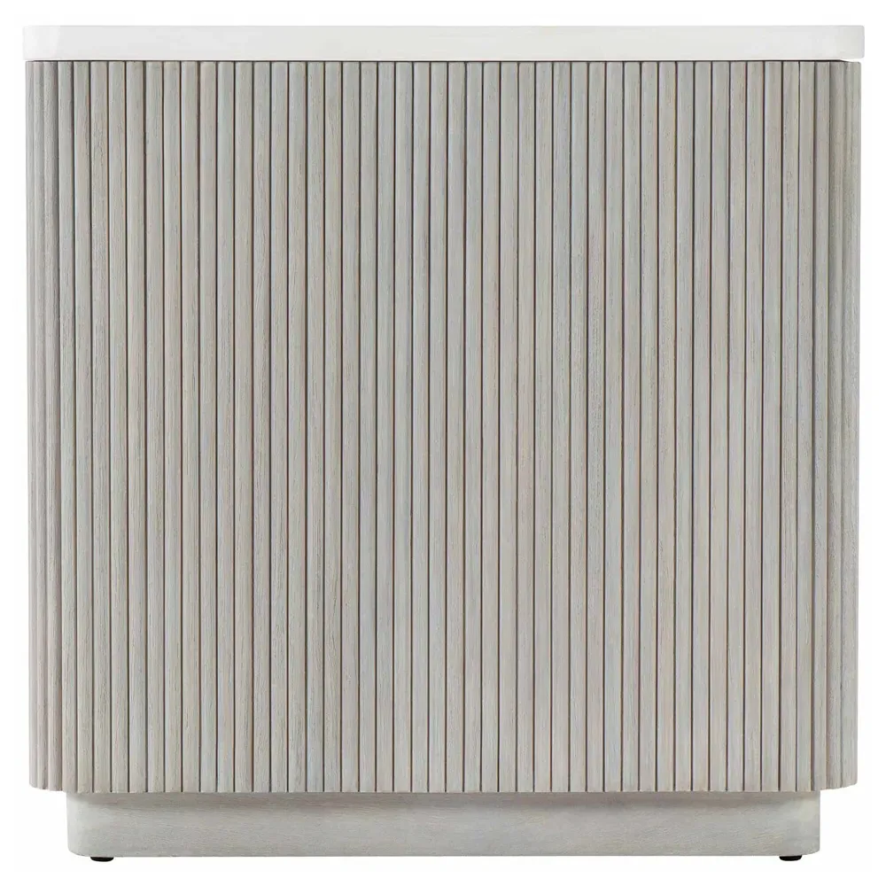 Corin Square Side Table with Casters - White, Gmelina Wood