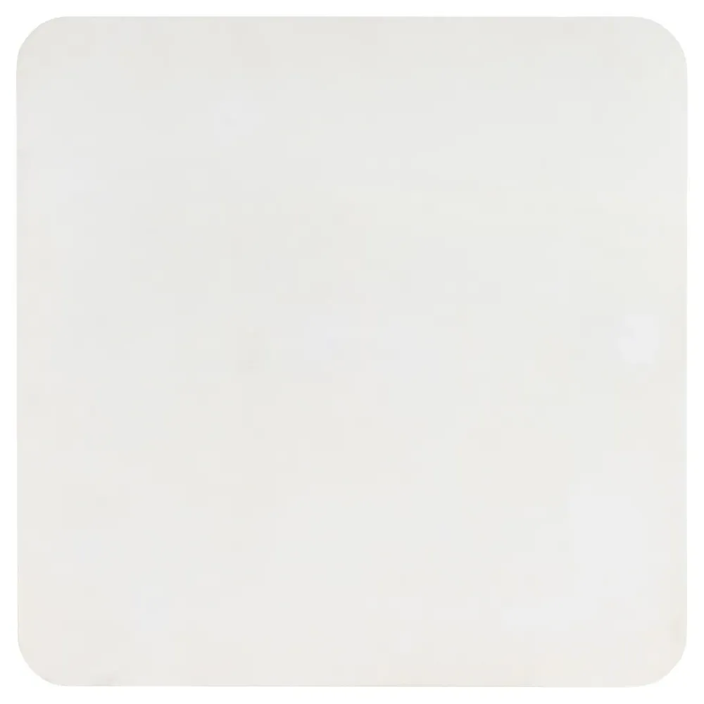 Corin Square Side Table with Casters - White, Gmelina Wood