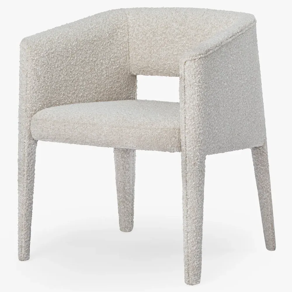 Corisande Dining Arm Chair - Cream, Boucle