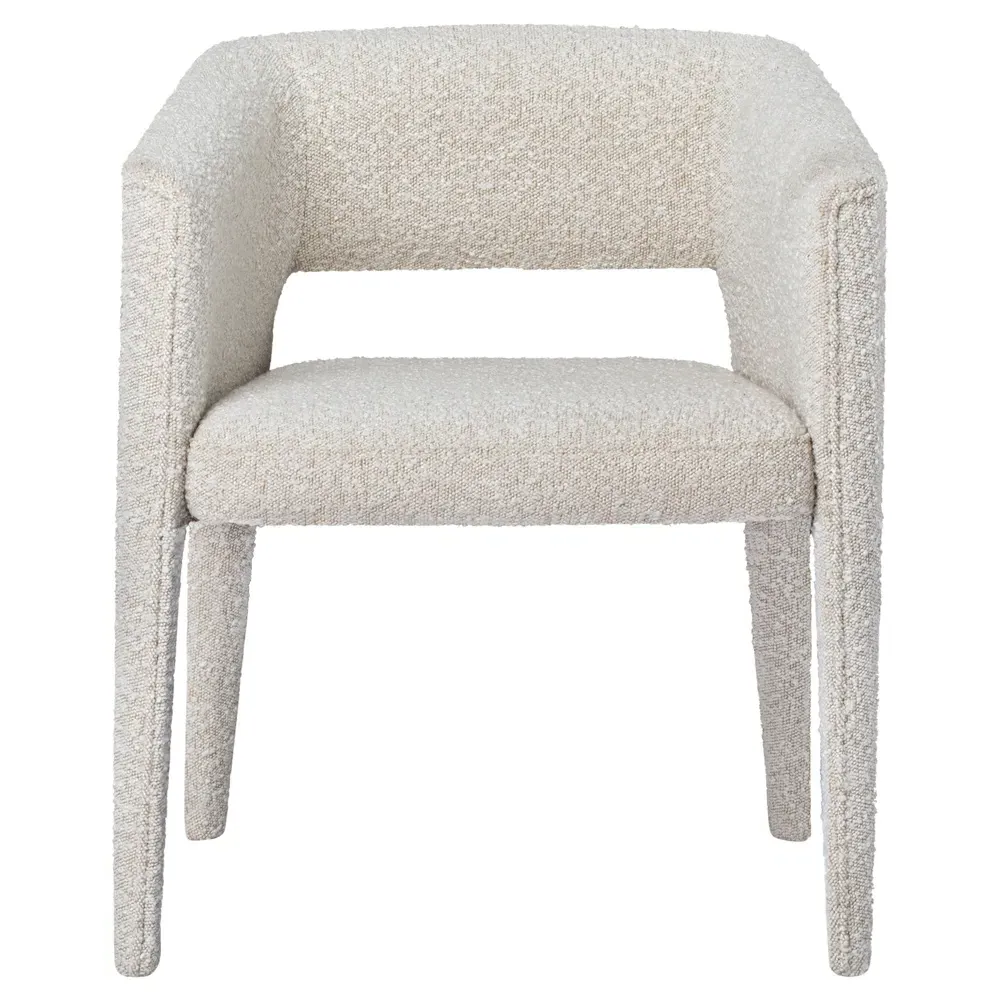 Corisande Dining Arm Chair - Cream, Boucle