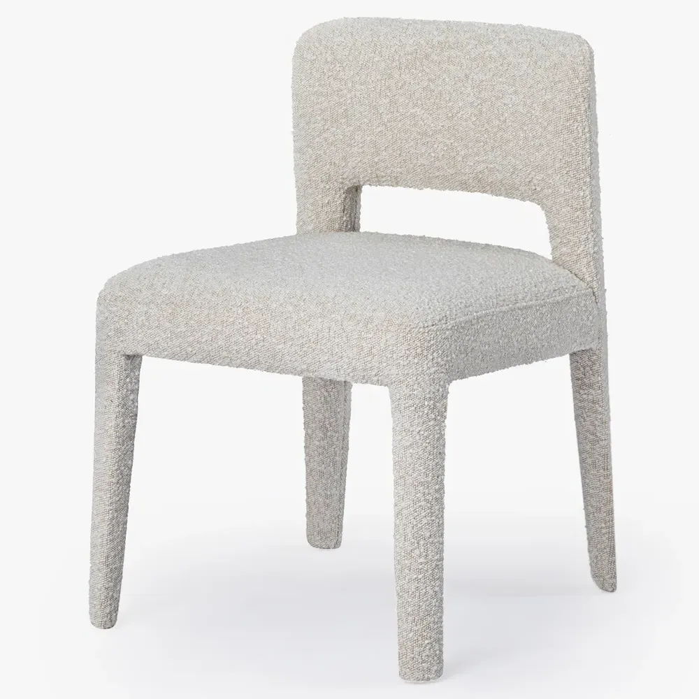 Corisande Dining Side Chair - Cream, Boucle