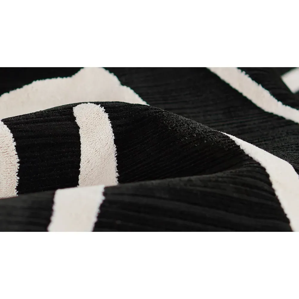 Corlys Moroccan Patterned Rug - Black, Polyester