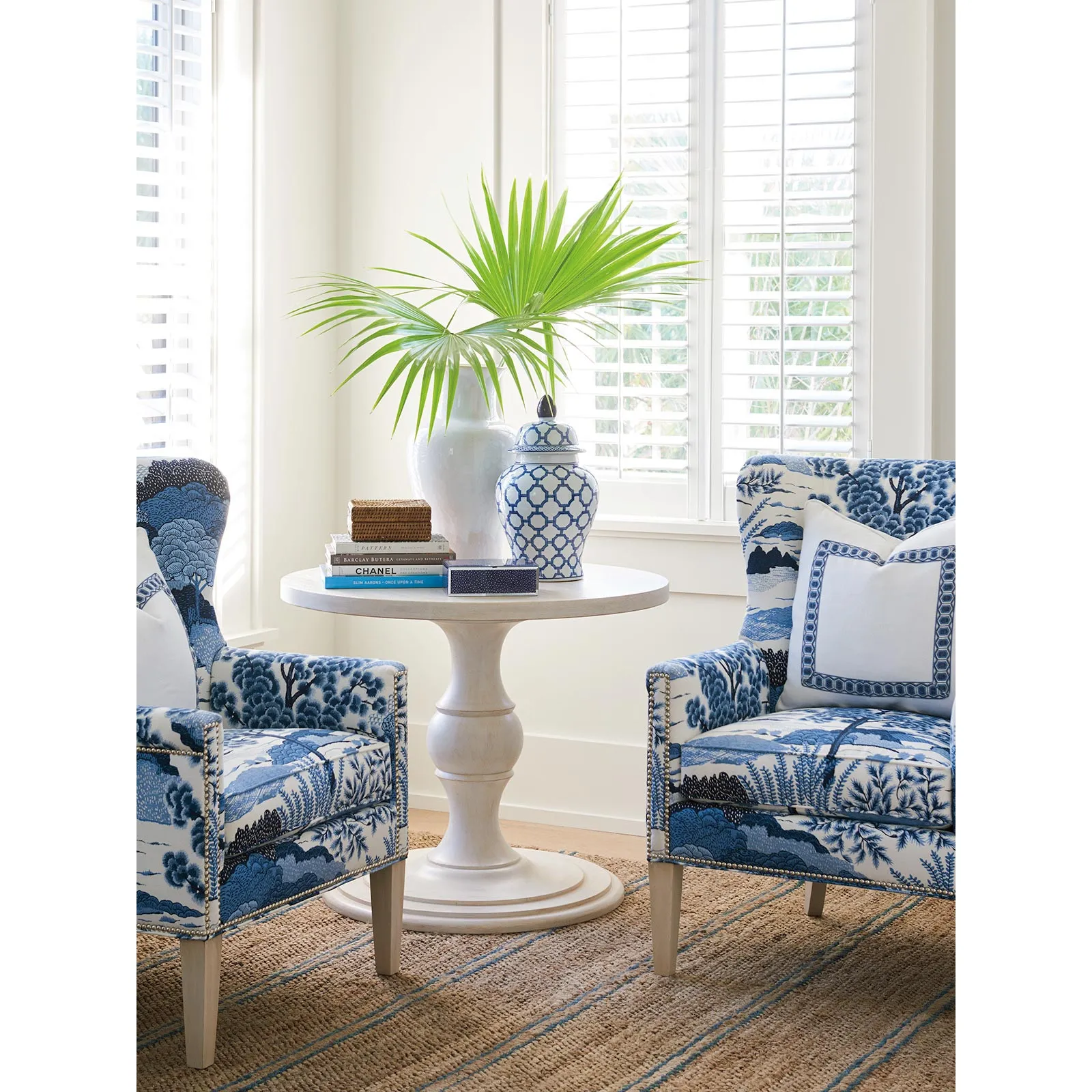 Corona Round Center Table - Whitewash, Wood