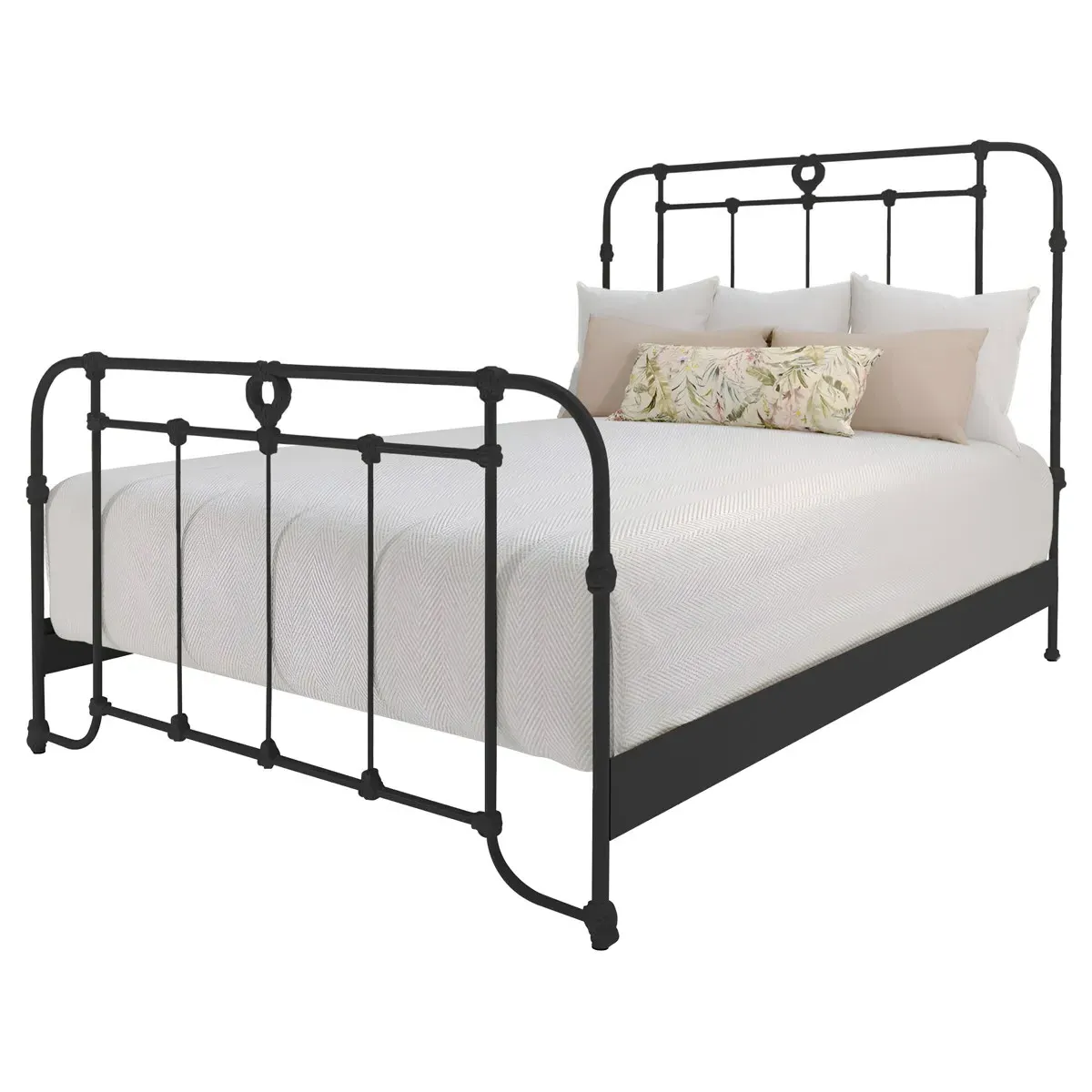 Corse California King Bed Frame - Matte Black, Iron