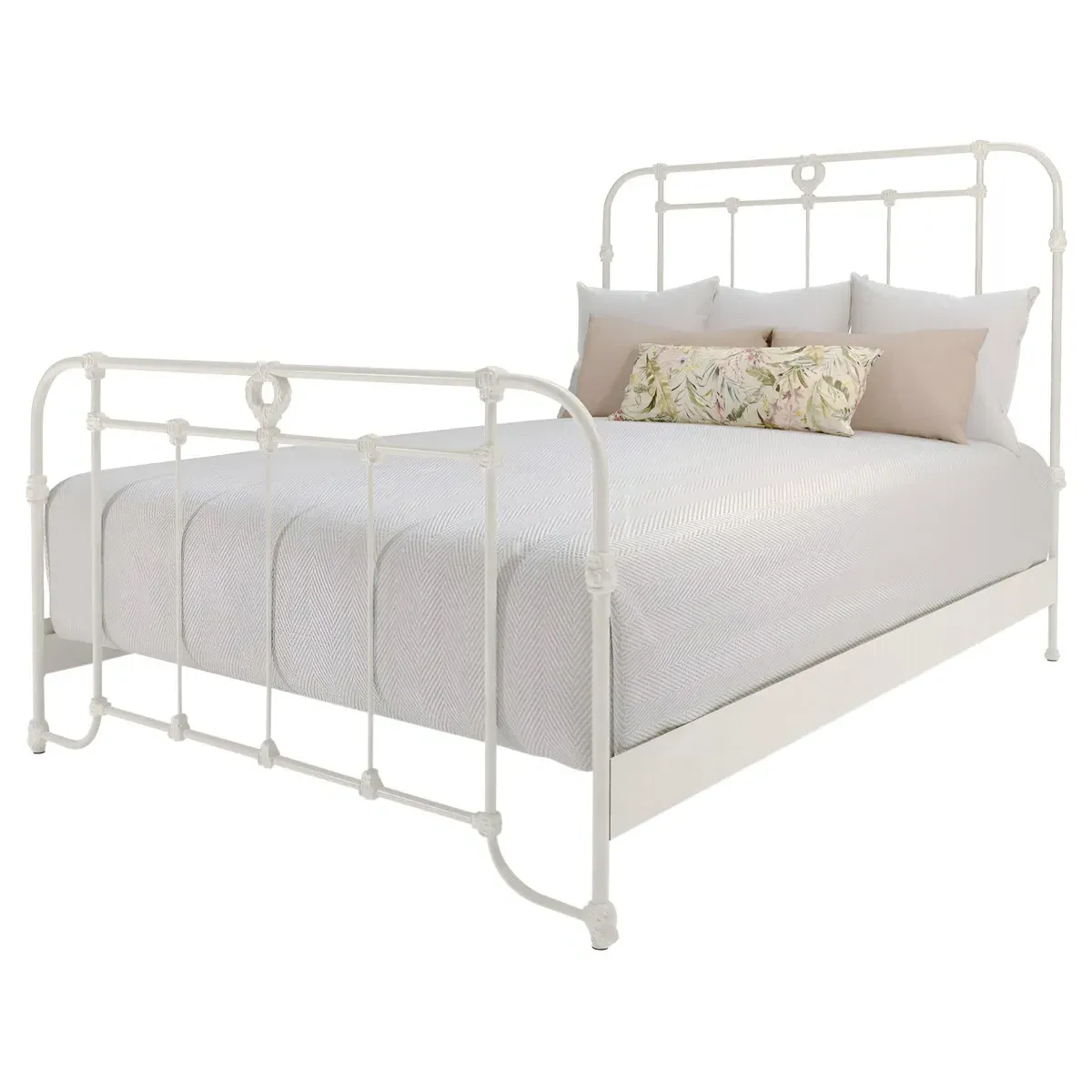 Corse Full Size Bed Frame - Matte White, Iron image