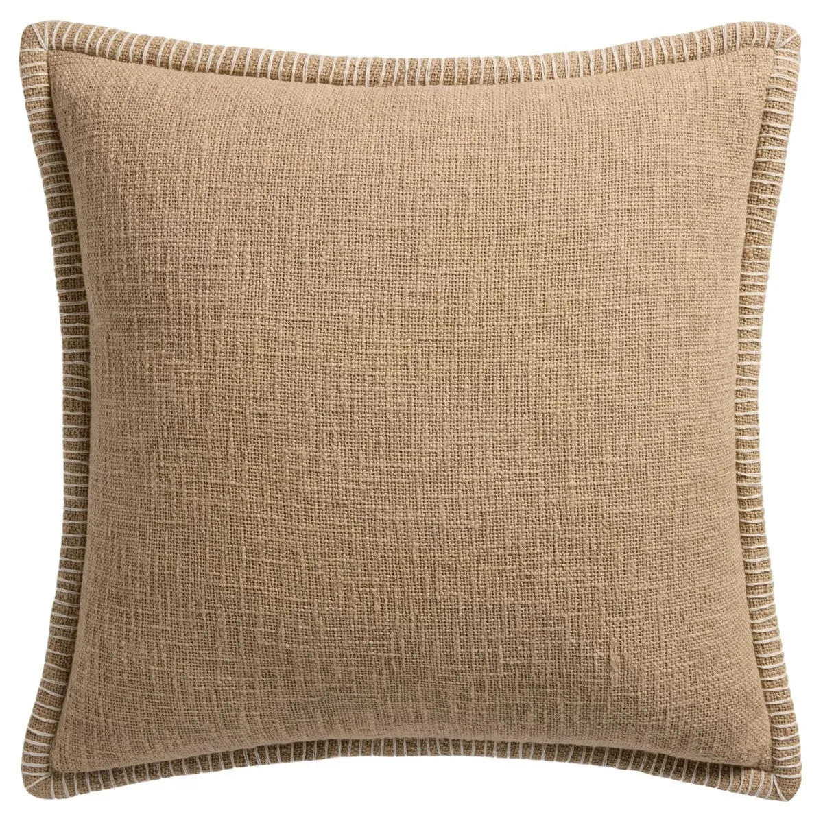Corwyn Square Throw Pillow - Tan, Cotton