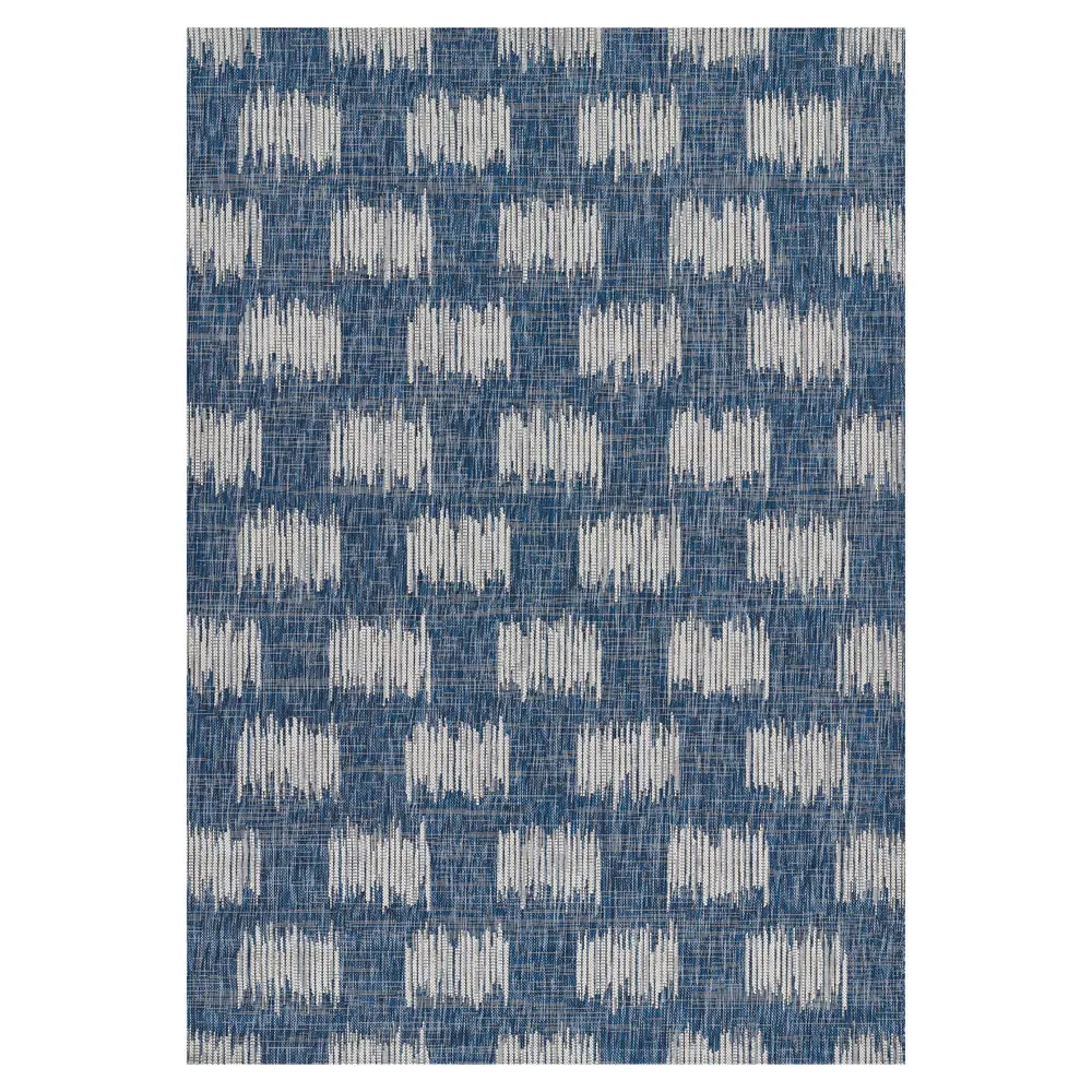 Cosette Geometric Patterned Indoor Outdoor Rug - Blue, Polypropylene