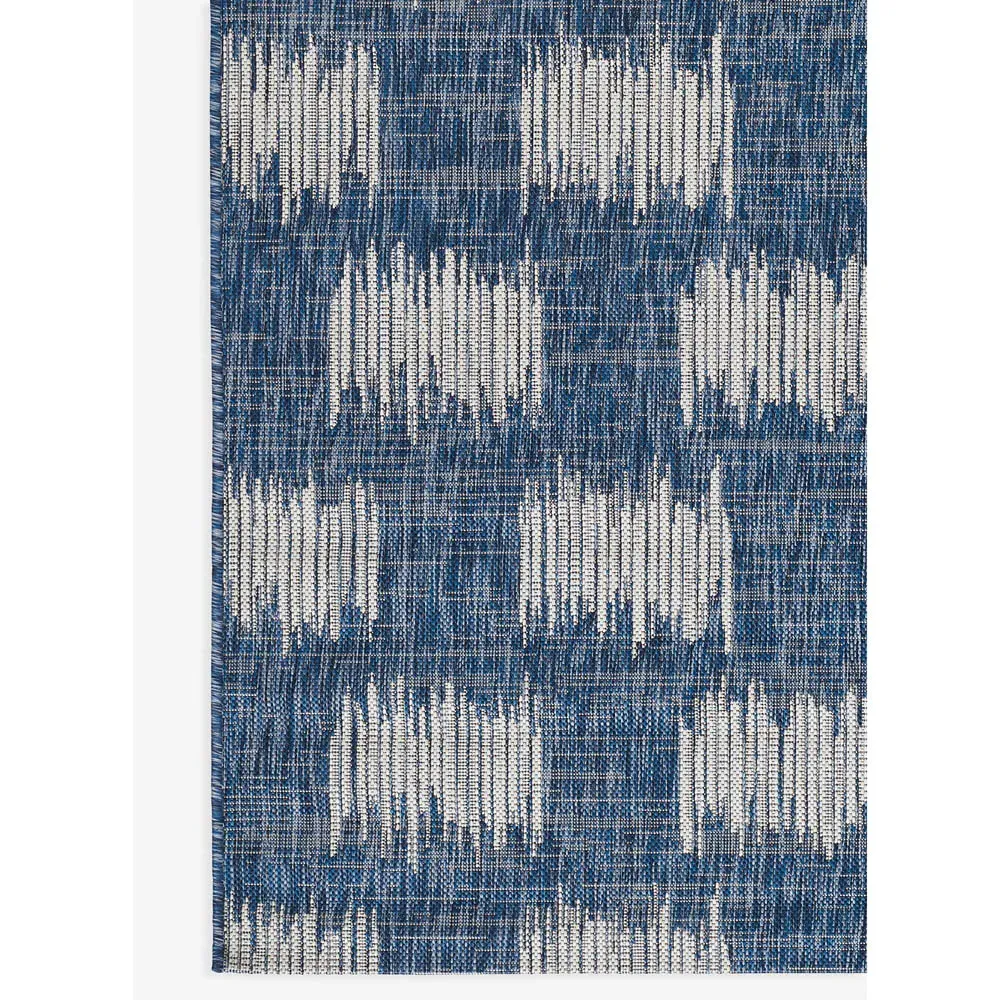 Cosette Geometric Patterned Indoor Outdoor Rug - Blue, Polypropylene
