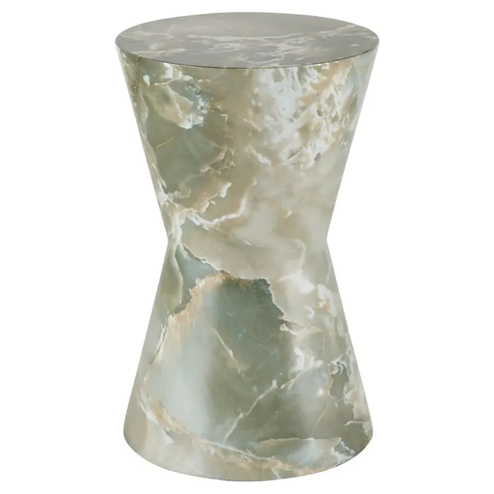Costello Hourglass Side Table - Green, Faux Marble image