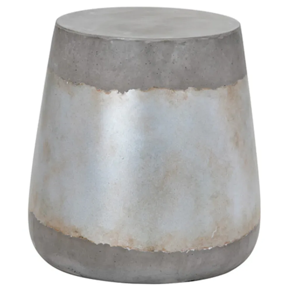 Costera Round Drum Side Table - Grey, Concrete