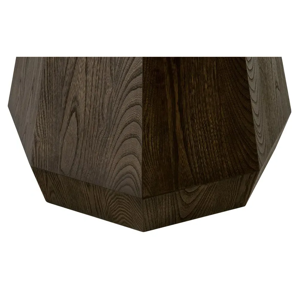 Courtney Round Pedestal Dining Table - Dark Brown, Ash Wood