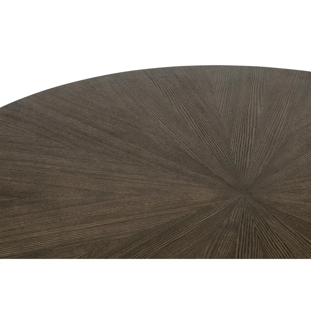 Courtney Round Pedestal Dining Table - Dark Brown, Ash Wood